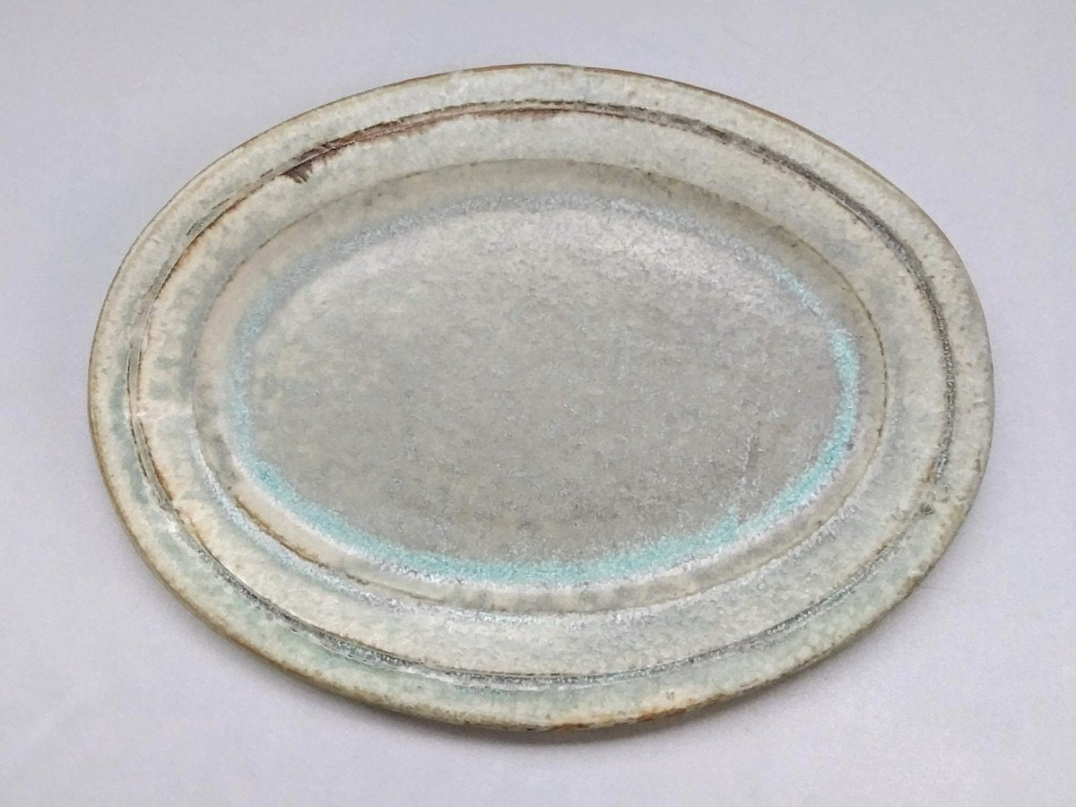 Green matte oval plate size [Masaki Domoto]