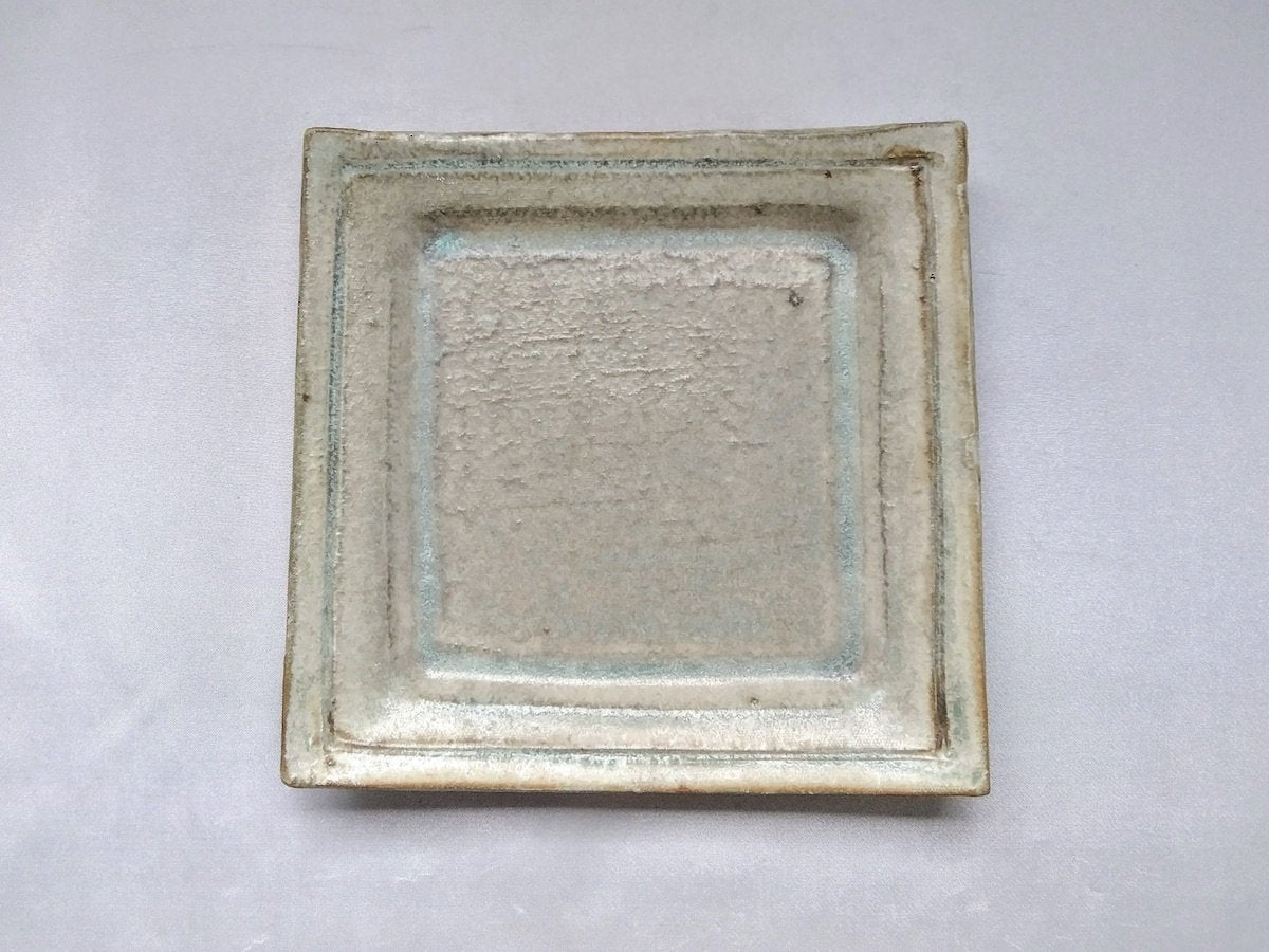Green matte square plate [Masaki Domoto]