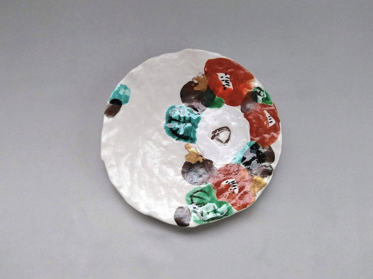 Colored camellia 5-inch plate [Wada Hitori]
