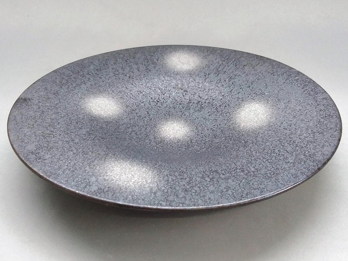 Five-sided silver-blown 26cm flat plate [Toetsu kiln]