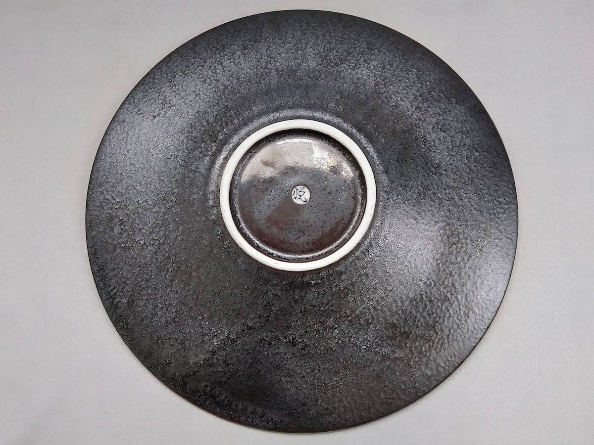 Five-sided silver-blown 26cm flat plate [Toetsu kiln]