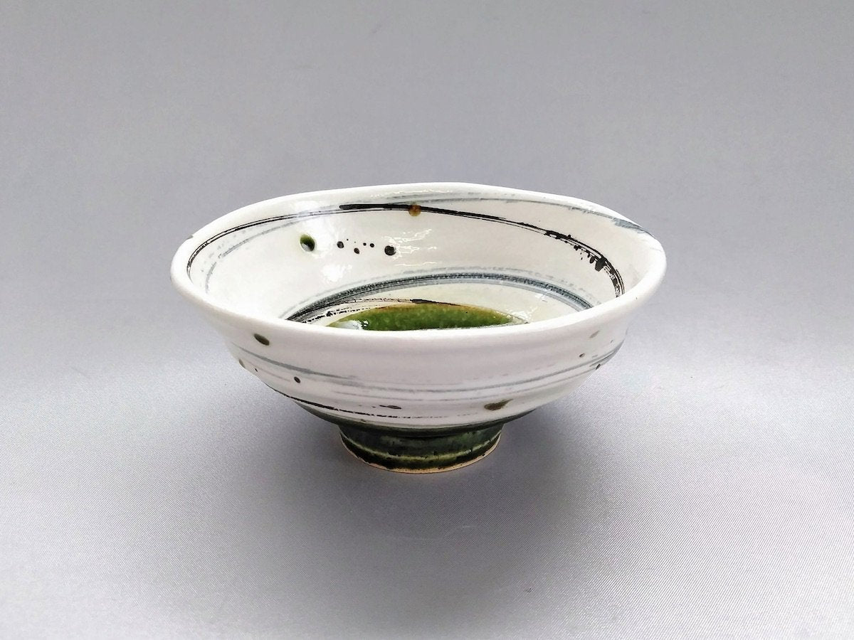 Oribe Spiral Rice Bowl Large [Tatsubue]