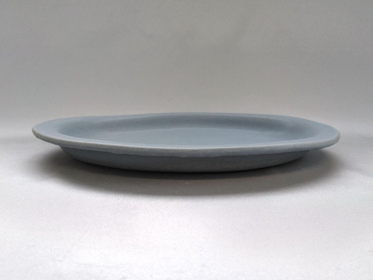 Color matte oval plate M blue [Takuya Ohara]