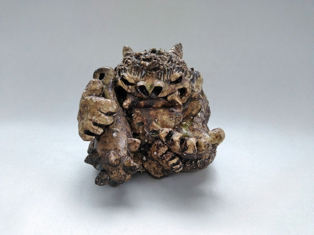 前川幸市 犬 フレンチブルドッグ 置物 陶芸 作家 ボストンテリア