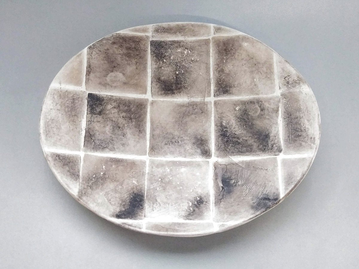 Light ink pattern oval plate [Masahiko Suzuki]