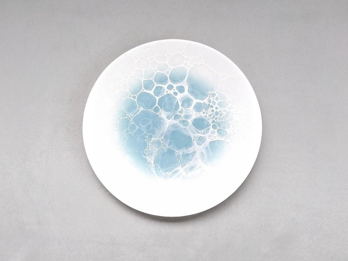 Foam round plate 16.5cm blue [Yamahiragama]
