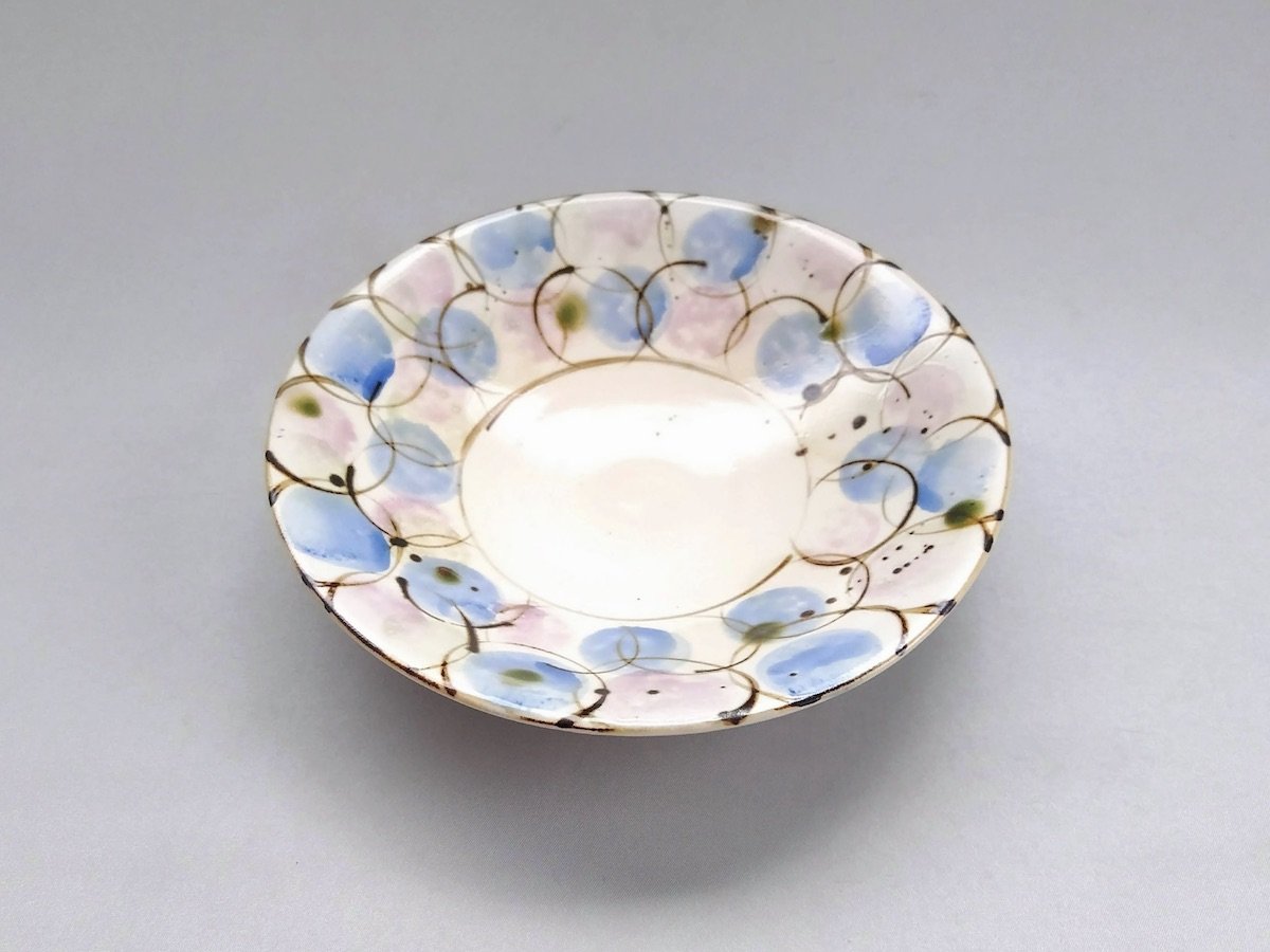 Colorful drop 5.5 inch shallow bowl M blue [Dabuei]
