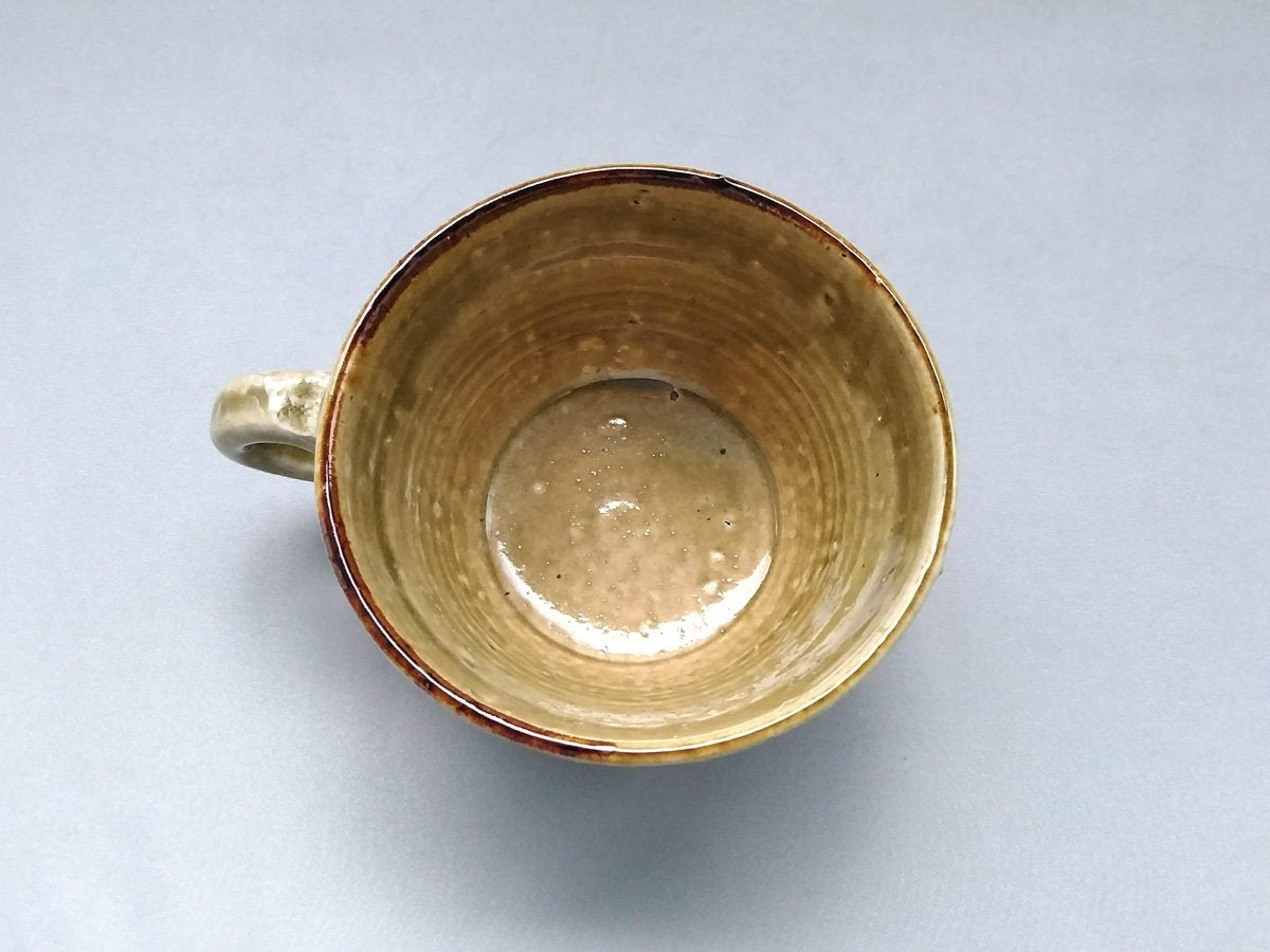 Yellow ash glaze sogi soup cup [Shinji Akane]
